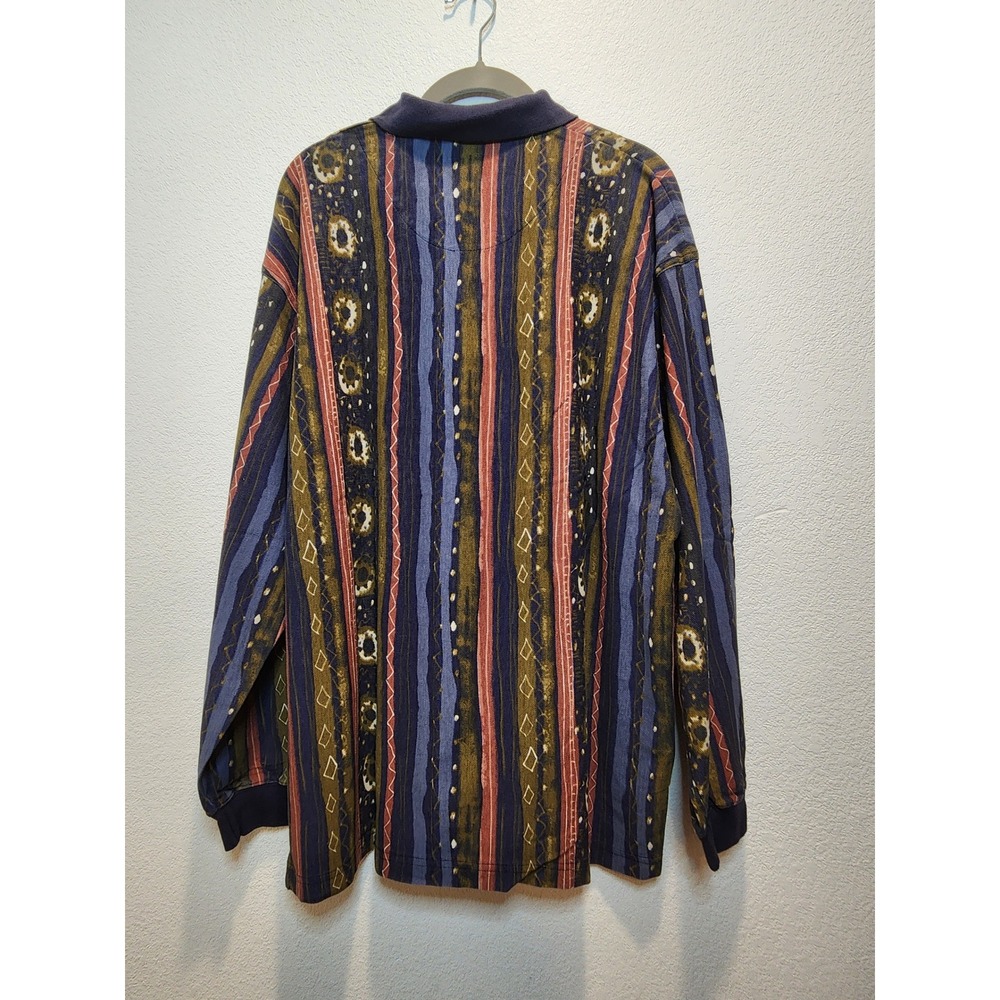 Vintage Arizona Jean Co Shirt NWT 90s Stripe Polo Long Sleeve M - Picture 2 of 9